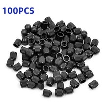 100x Black Plastic Tire Valve Air Dust Cover Stem Caps -wheel Truck Suv Bike