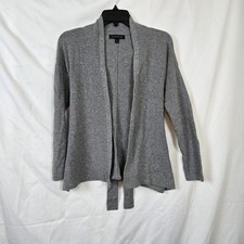 Banana Republic Women's Heathered Gray Belted Long Sleeve Open Front Cardigan S