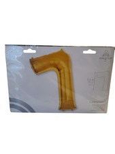 NEW Anagram Super Shape 53" Tall Foil Balloon Gold Number 7 Birthday Photo Prop