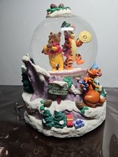 Disney Winnie The Pooh Christmas Musical Snowglobe We Wish You A Merry Christmas