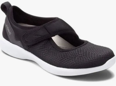 Vionic Sonnet ballet flats hook-and-loop strap Mary Jane Size 7 Wide Black