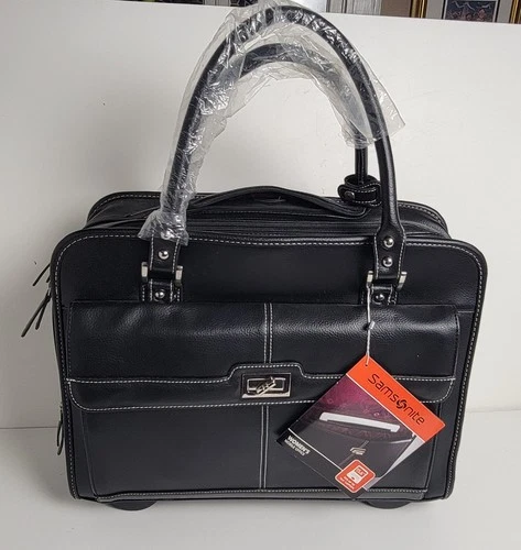 NWT Samsonite Women's Mobile Rolling Office Bag in Black 59733-1041
