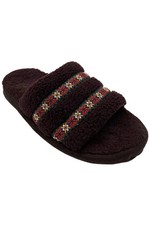 Isotoner Women's Berber Clara Slide Slippers Burgundy