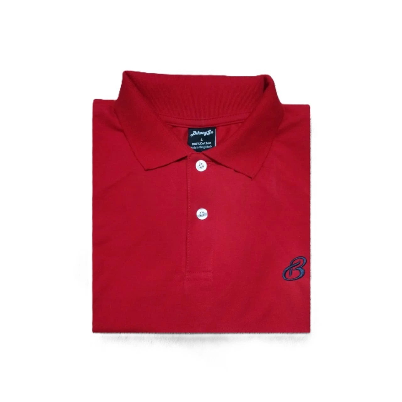 Bihonggo Men’s Red Cotton Polo Shirt – Sizes M, L, XL – Classic Fit Casual Short