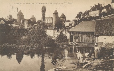 SEMUR - View of the Armançon and the dungeon ..... (Ref. E8508)