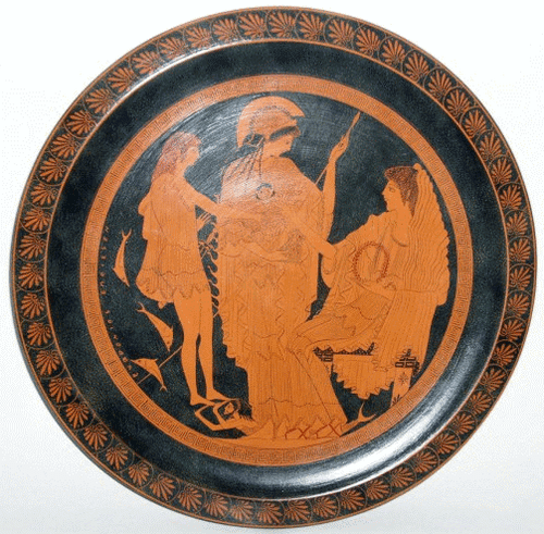 Plate Ancient Greek Pottery Museum Replica Reproduction - Picture 2 of 2