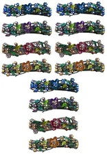3 Set of 4, 12 Count, JCGY Crystal Med Size Barrettes Flower/Butterfly YY900-2-4