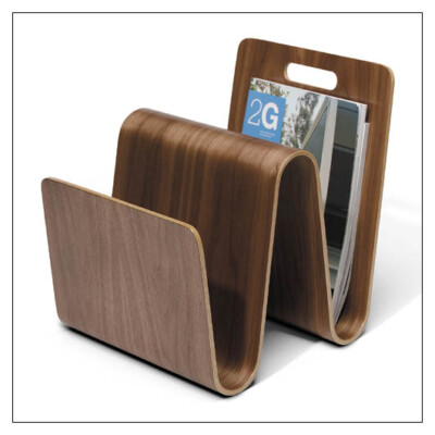 Officeworks Magazine Stand W Molded Ply Magazine Stand -- in Walnut, Birch, or Black -- by Offi ...