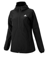 Adidas Women ESS Rain-ready Jackets Black Jersey Casual Top GYM Jacket H48587