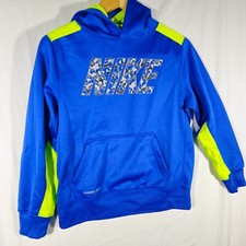 Nike Therma Fit Hoodie Blue and yellow Sweatshirt Youth Size Large