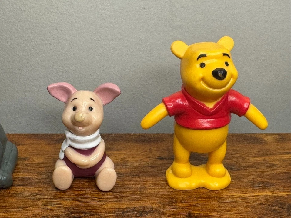 4 figuras de madera de 100 acres de Disney Winnie the Pooh 1980 de colección Eeyore Piglet Tiger Foto 2 de 4