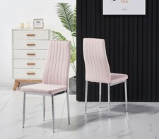 Dining Chairs Set of 2 Modern Blue/Yellow/Pink/Grey/Green/Black Velvet Metal Leg