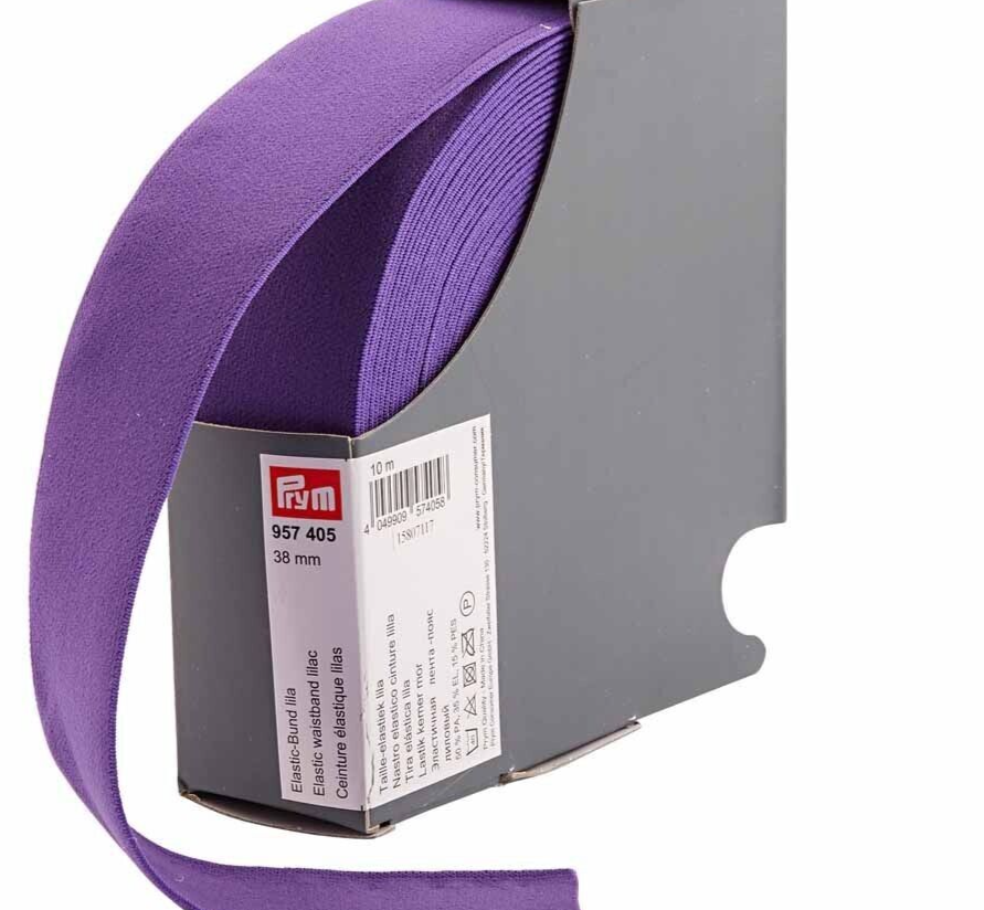 Elastic Waistband for Sewing 38mm , Purple, Lilac by the Metre, Prym Dressmaking