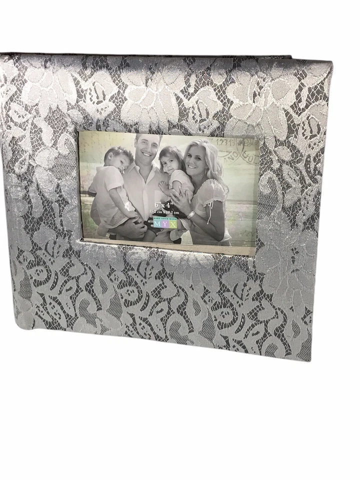 MYX Photo Album 2 Pack 6" x 4" 35 pages Holds 140 Pictures Black Silver Lace - Image 3 of 4