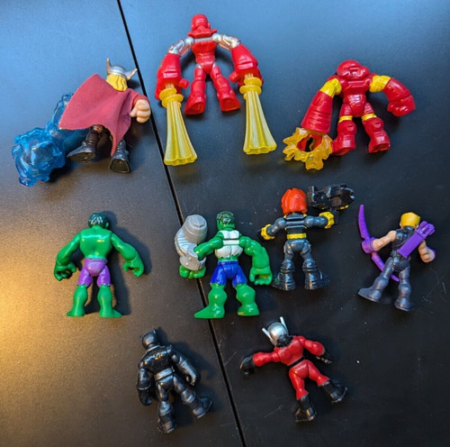 Lot of 9 Playskool Imaginext Marvel Super Heroes Avengers hulk iron black ant - Picture 2 of 10