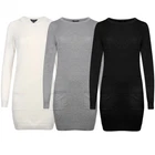 New Womens Amara Reya Laura Ladies Long Sleeve Fine Knit Jumper Dress Size 8-16