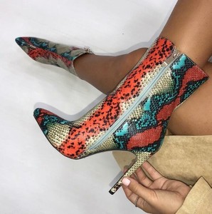 multi colored snakeskin boots