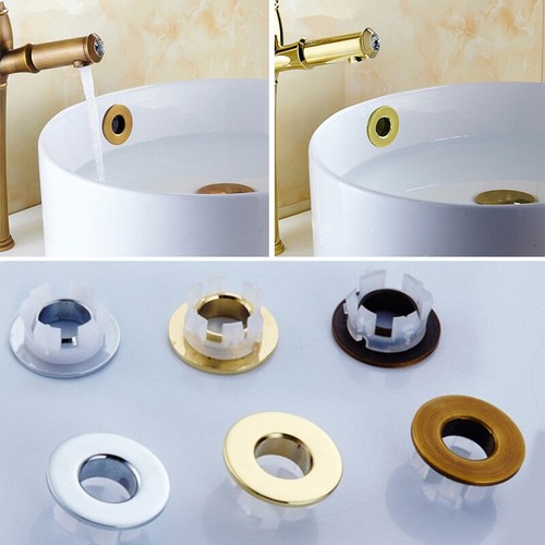 Bathroom Basin Sink Overflow Cover Trim Ring Insert Hole Round Cap Faucet  - Bild 1 von 19