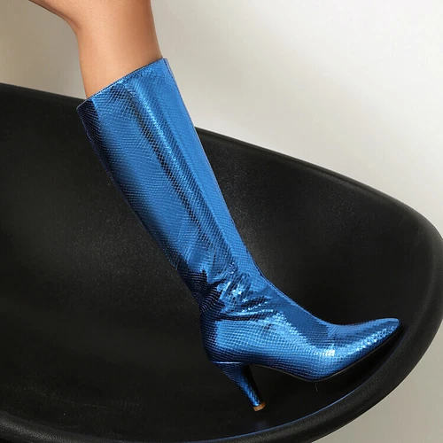Women Ladies Kitten Heel Fall Winter side Zipper Knee High Riding Boots Shoes Sz - Imagen 12 de 25
