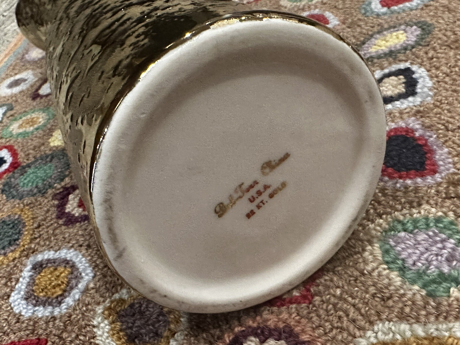 BELTERR 22 KT WEEPING GOLD CHINA VASE EWER & BOWL DISH EUC USA MCM