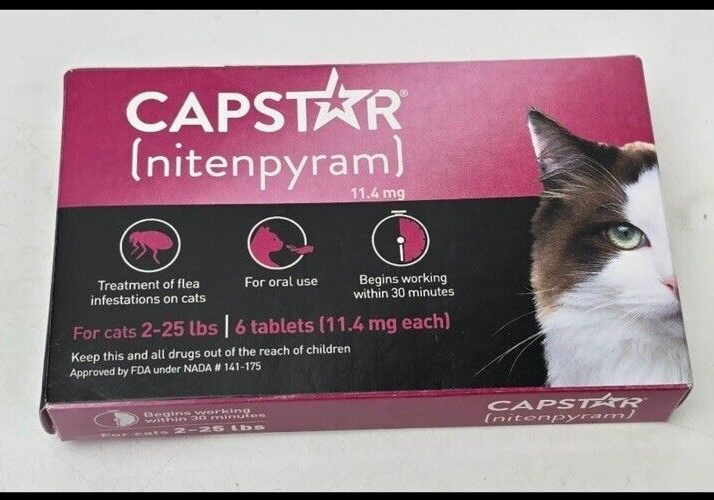 Capstar nitenpyram 11.4mg 6 tablets for cats 225 Lbs. eBay