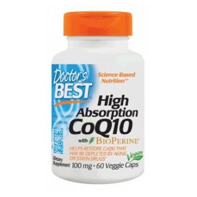 High Absorption CoQ10 with Bioperine 100 mg 60 Veggie Caps By Doctors Best