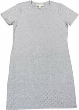 Michael Kors Petite Small Studded T-Shirt Style Mini Dress Pearl Heather NWT