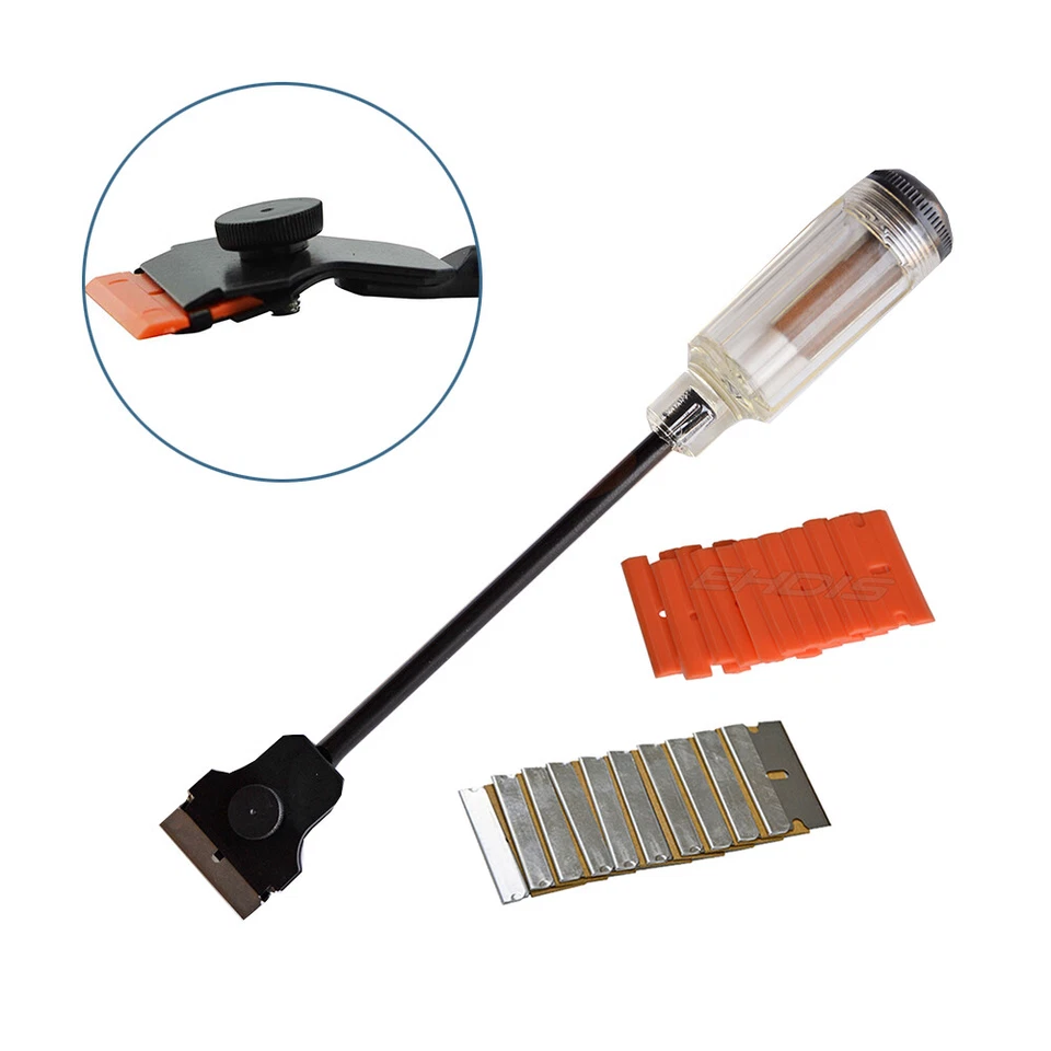 12" Razor Scraper Long Handle Decal Glue Sticker Removal Tools + 20 Blades USA - Image 3 of 4