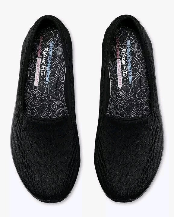 *NWT* Skechers Ladies Reggae Fest Willows Slip On Loafers (Black, Size 9)