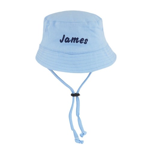 Personalised Name Baby Sun Hat Boy Girl, Custom Bucket Hat with Chin Strap 0-18m - Picture 31 of 53