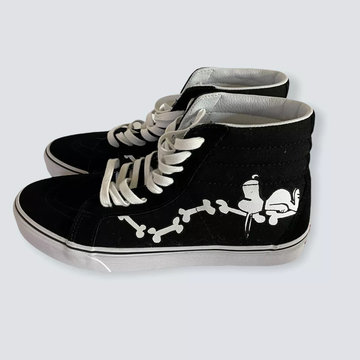 Vans Peanuts SK8 Hi Reissue SZ mens 10.5 W 12 Snoopy Bones Black