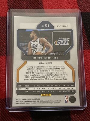 2021-22 PRIZM BLUE DIAMOND 75TH ANNIVERSARY SSP RUDY GOBERT no