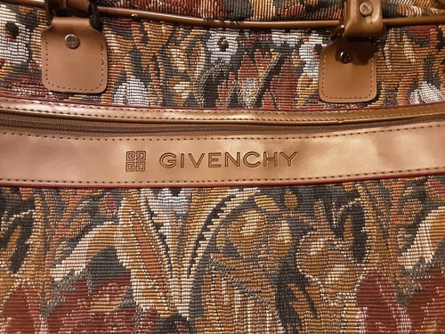 Borsa da viaggio vintage Givenchy Tweed con fiori. Finitura in pelle. Eccellente con. - Foto 8 di 8