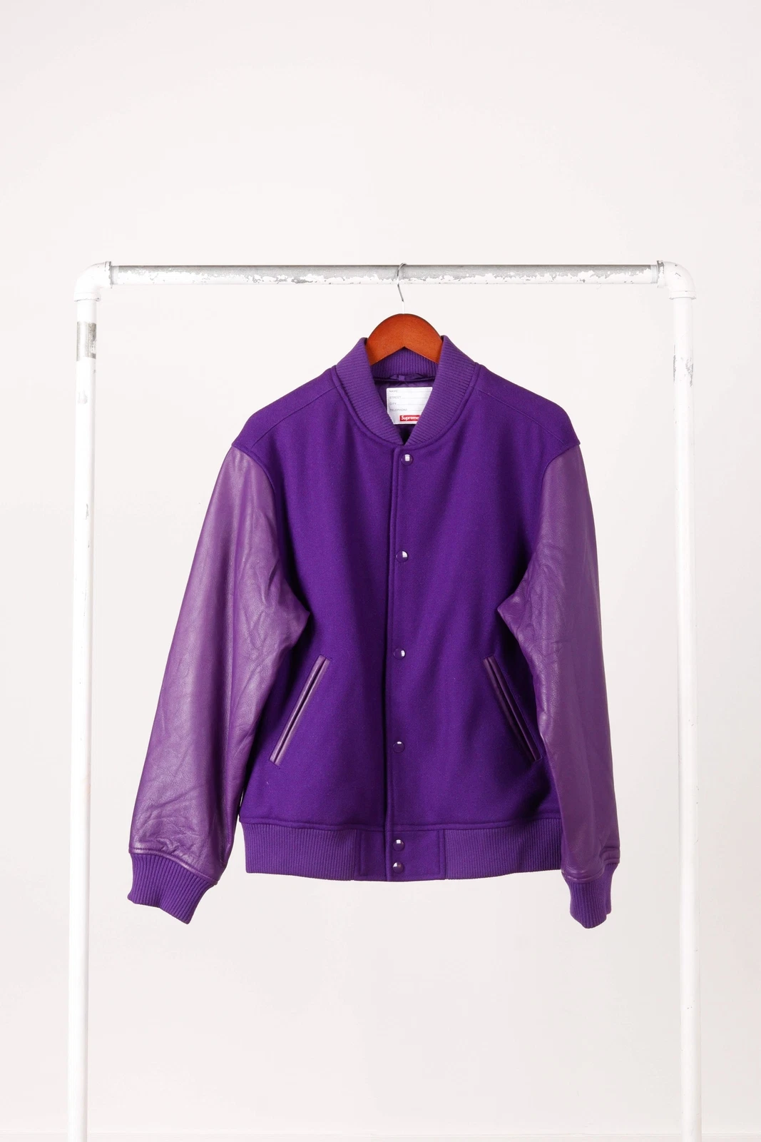 Veste Supreme FW18 « Motion Logo Varsity » violet (2018)