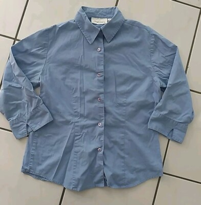 Ladies Size Small Chadwicks 3/4 Sleeve Blue Blouse