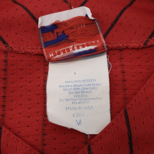 Vintage Majestic Atlanta Braves Red Pin Stripe MLB Jersey Blank 90s Men's Medium - Picture 7 of 7