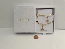 DIOR Beauty Gold PHONE CHARM Stars and LOGO Chain New With Box Limited Edition
