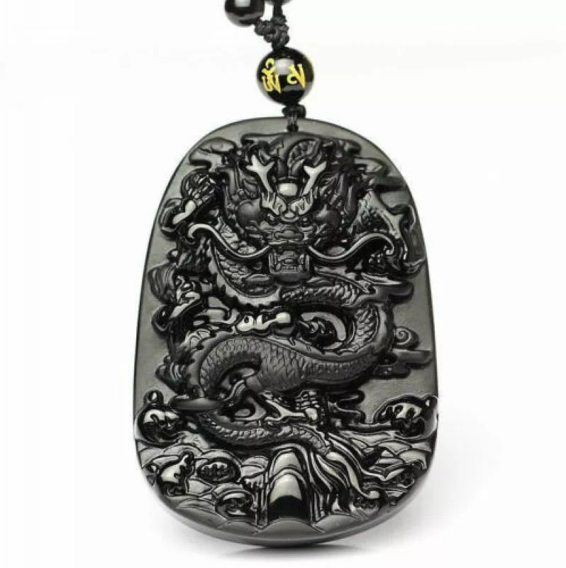Obsidian dragon necklace sale