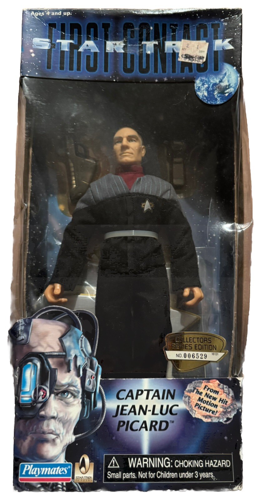 1996 Star Trek First Contact Captain Jean-Luc Picard NIB-box has wear-16131 VTG