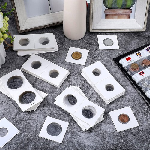 200pcs 4 Sizes Coin Holder Cardboard Mylar Paper Flip for Collection Album Book - Picture 7 of 9