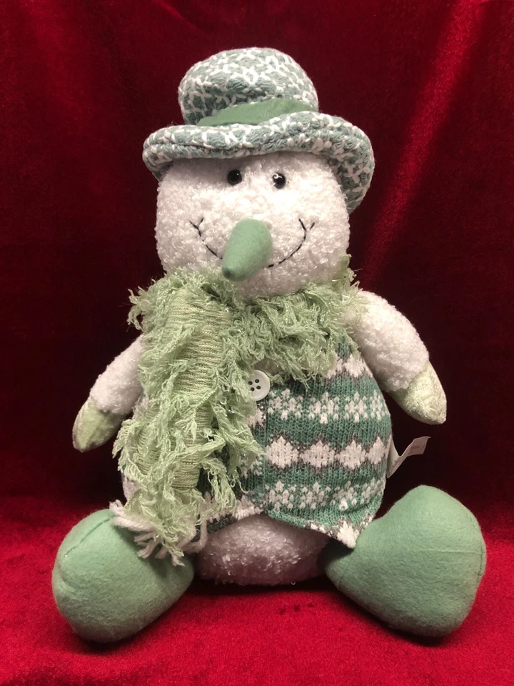 Schneemann Türstopper 27 cm hoch Textil grün weiß 522467 neu  Formano