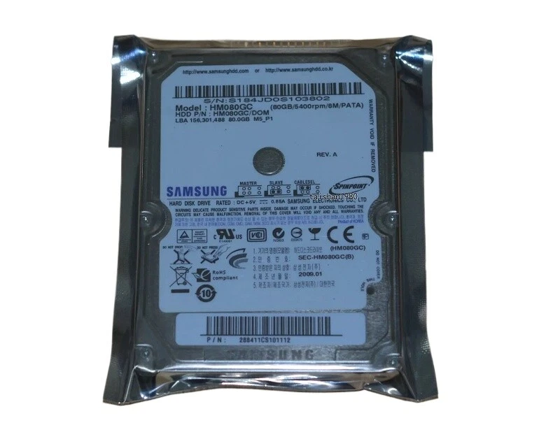 Samsung 80GB HM08HC HM080GC 5400rpm IDE PATA 2.5" HDD For Laptop Hard Drive - Image 2 of 3
