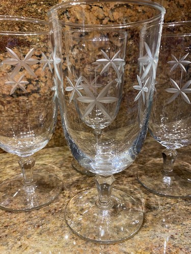 (4) Candela vino cristallo modello polvere stella Atomic Starburst vintage anni '30 - Foto 3 di 8