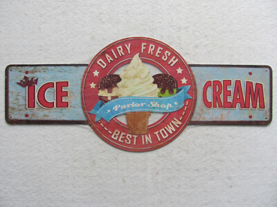 Stahlschild ''Ice Cream - Dairy Fresh - Best in Town'' Blechschild 45 x 19cm