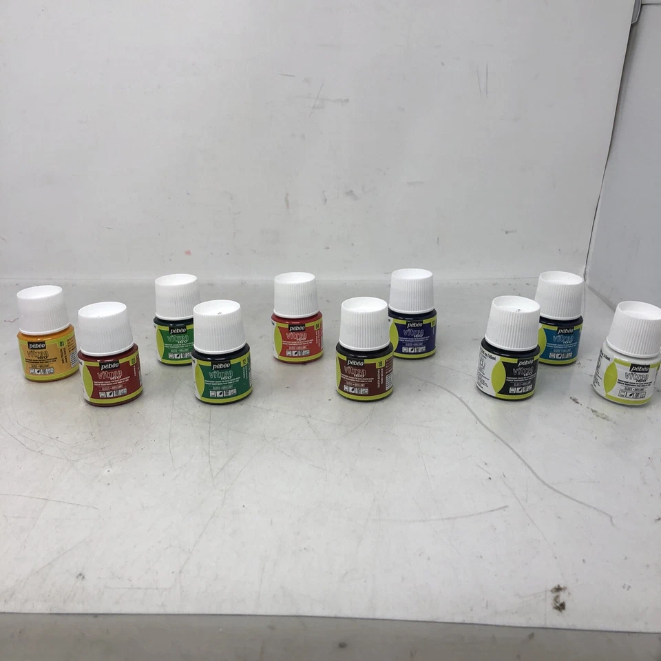Vitrea 160 Water Based Paint For Glass Pebeo 10 Assorted Colours - Image 2 of 4