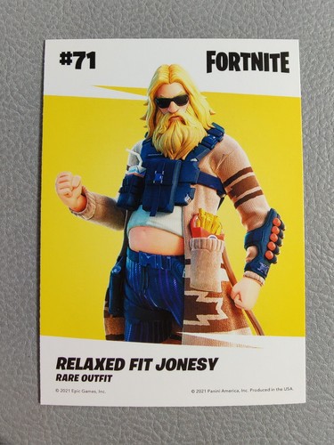 Relaxed Fit Jonesy #71 Rare Outfit | NM/M | 2021 Fortnite Series 3 Panini - Picture 2 of 2