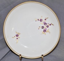 Small Bowl Höchst, Flowers, Purple Gold Hand Painted, 13.5 cm