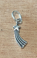 5x16mm Small 3D Shooting Star Comet Sterling Silver Charm
