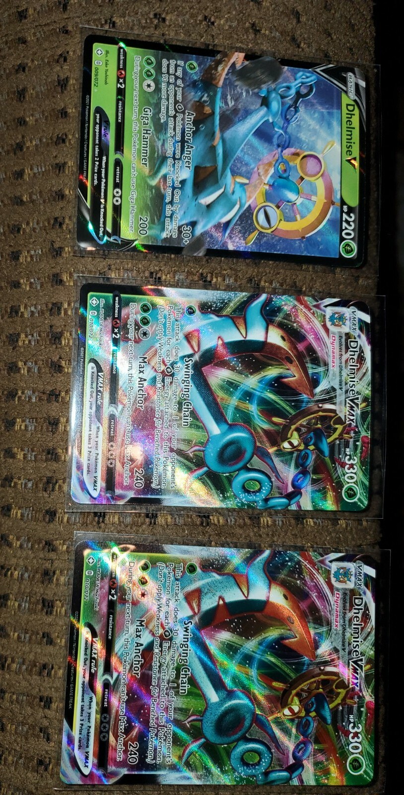 Pokémon TCG - Shining Fates: (2)Dhelmise VMAX + Dhelmise V SET 9/72 10/72 M/NM