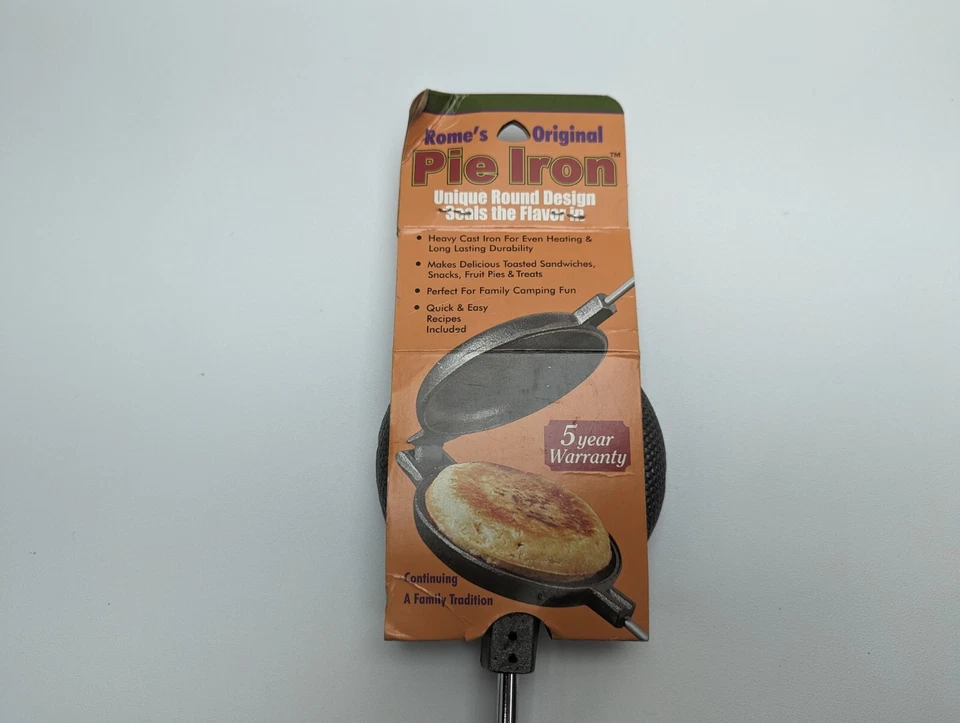 Rome's 1805 Round Pie Iron with Steel and Wood Handles Cast Iron - Image 2 of 4